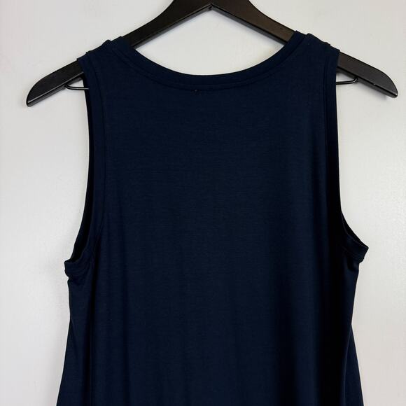 NWT LOFT Sleeveless A-Line Mini Dress Navy Blue Stretch - PS Petite Small - Picture 6 of 8